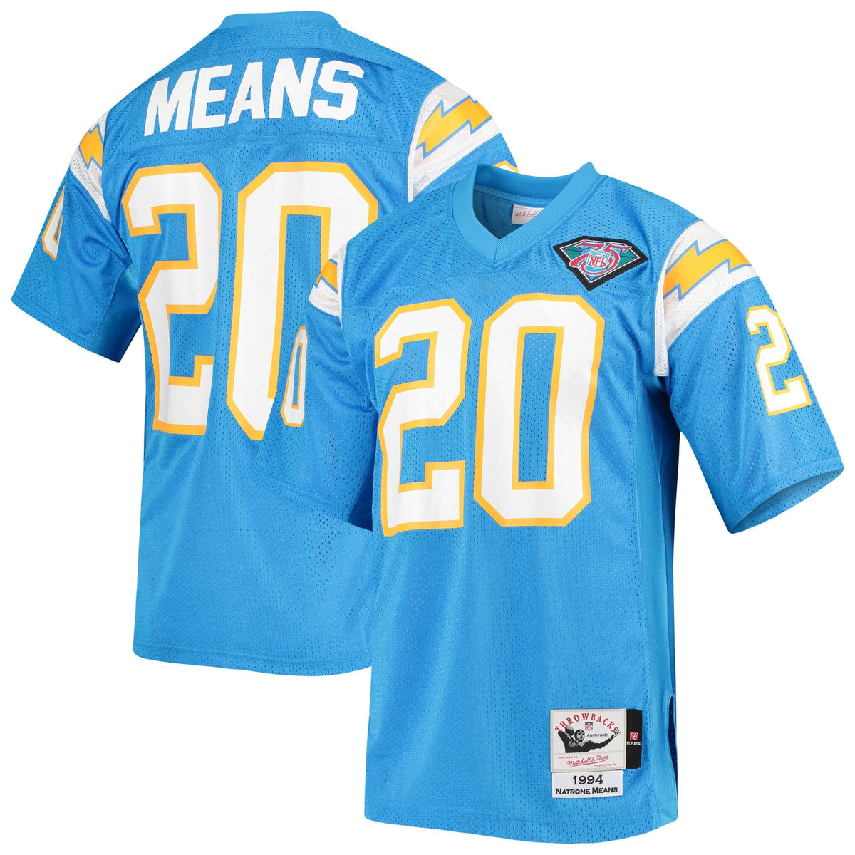 Los Angeles Chargers 1994 Natrone Means Powder Blue Authentic Throwback Retired Player Jersey