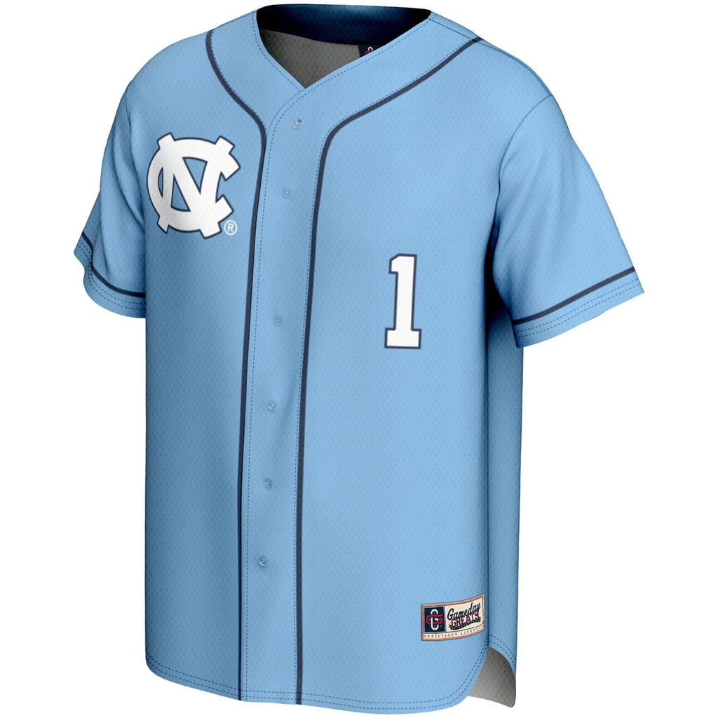 #1 North Carolina Tar Heels Lightweight Softball Jersey - Carolina Blue