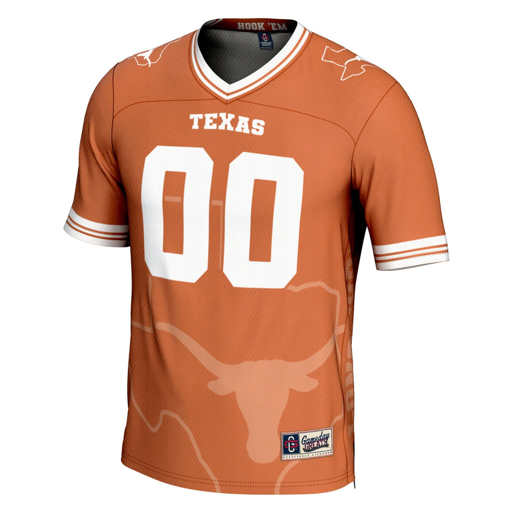 Texas Longhorns Icon Print NIL Pick-A-Player Football Jersey - Texas Orange