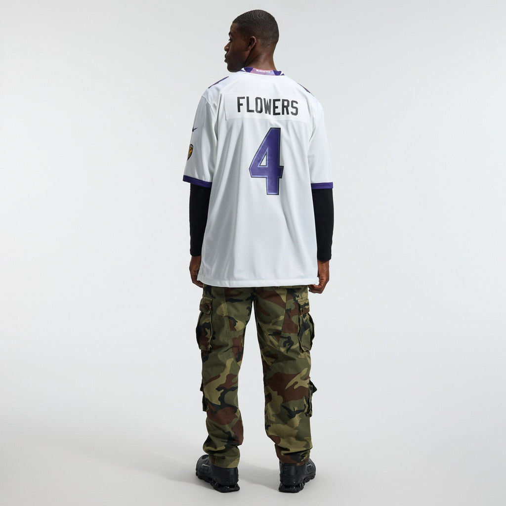 Baltimore Ravens Zay Flowers White Game Jersey