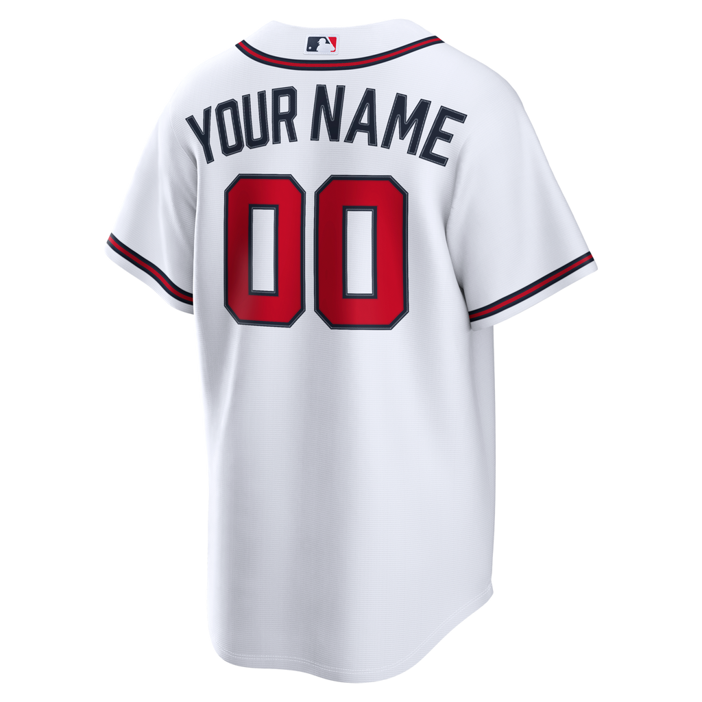 Atlanta Braves White Home Replica Custom Jersey