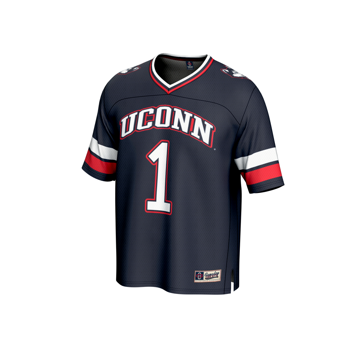 #1 UConn Huskies Lightweight Collegiate Football Fashion Jersey - Navy