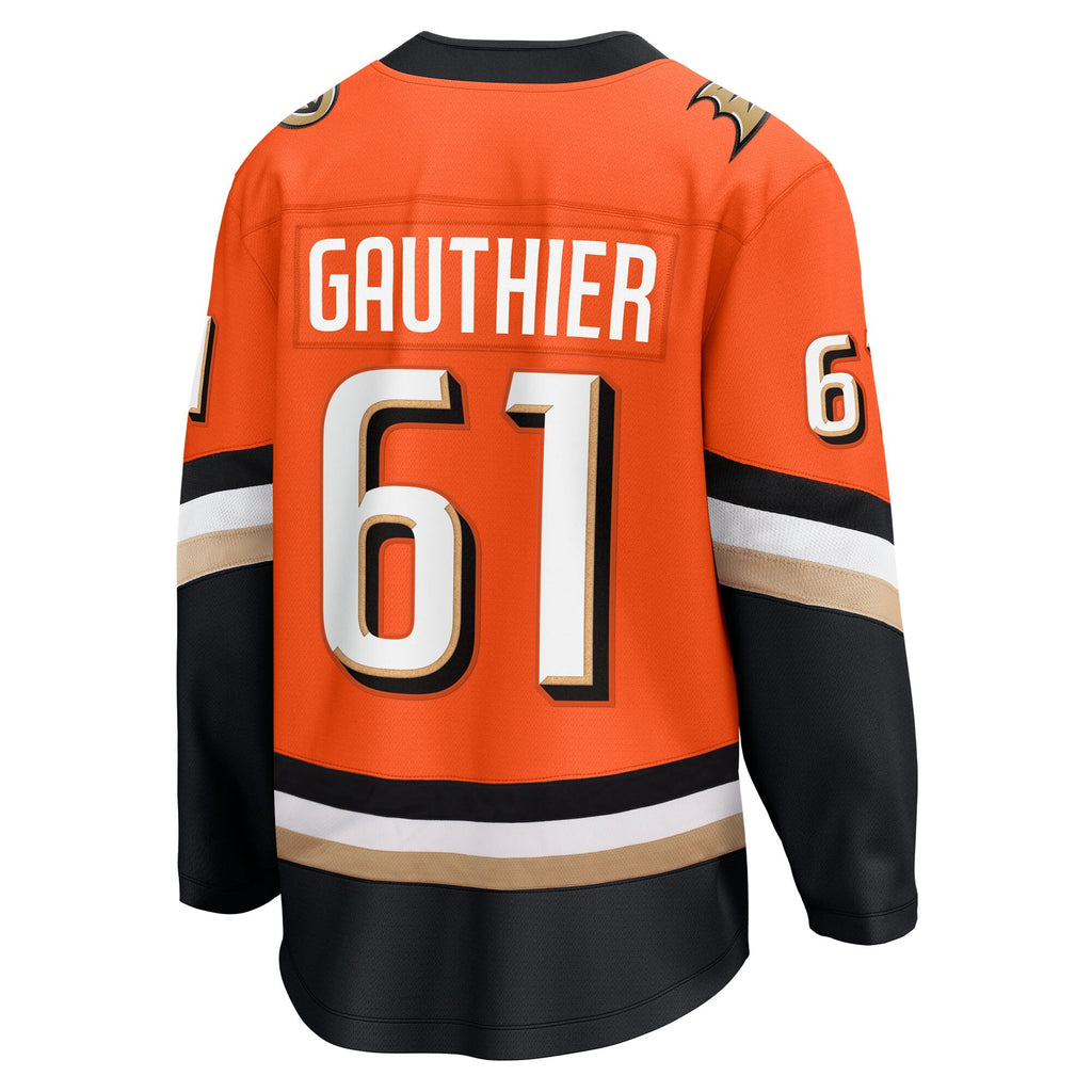 Anaheim Ducks Cutter Gauthier Orange Home Breakaway Jersey