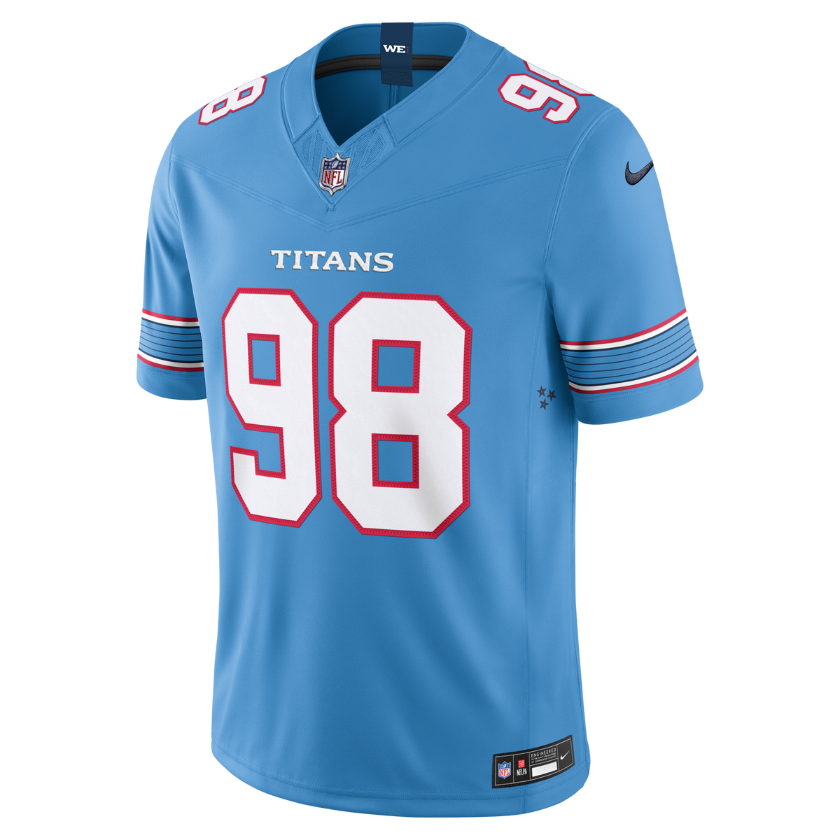 Tennessee Titans Jeffery Simmons Light Blue Team Vapor F.U.S.E. Stitched Limited Jersey