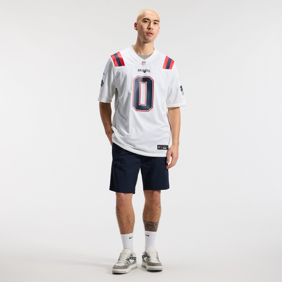 New England Patriots Christian Gonzalez White Game Jersey