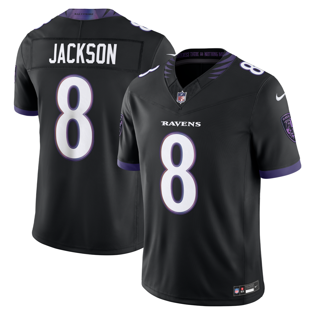 Baltimore Ravens Lamar Jackson Black Alternate Alternate Vapor F.U.S.E. Stitched Limited Jersey