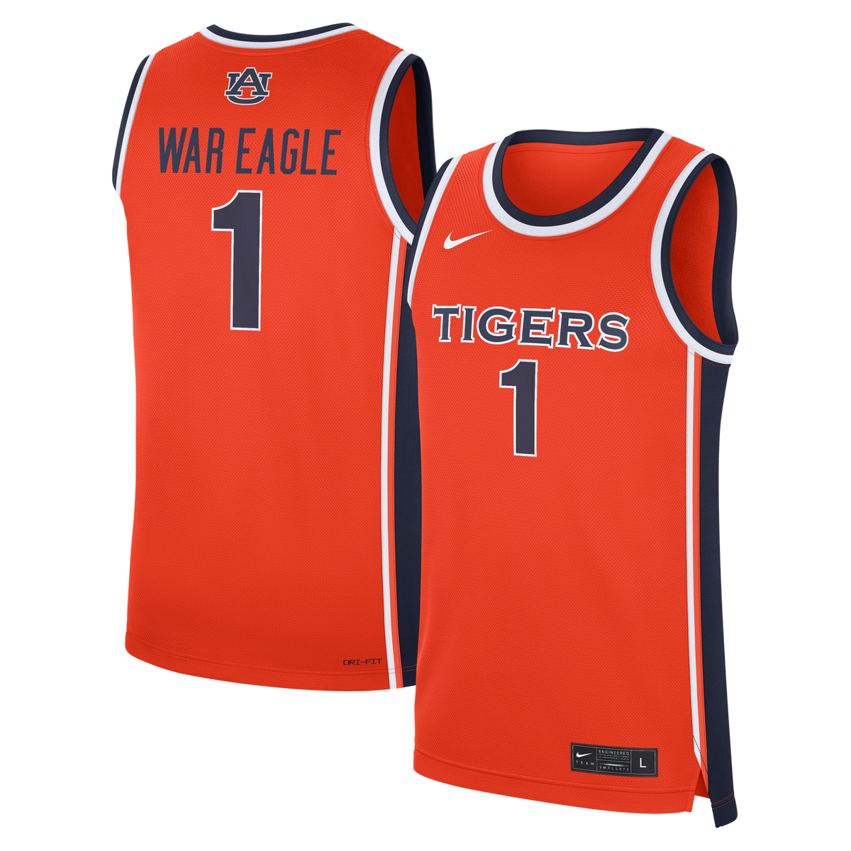 Orange Auburn Tigers #1 Alternate War Eagle Replica Basketball Jersey