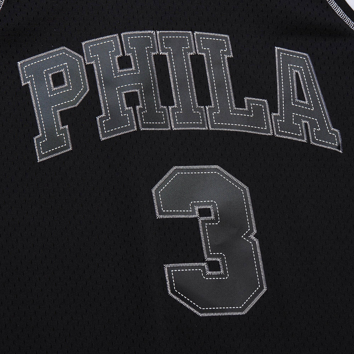 Philadelphia 76ers Allen Iverson 1996 Contrast 2K Swingman Jersey - Black