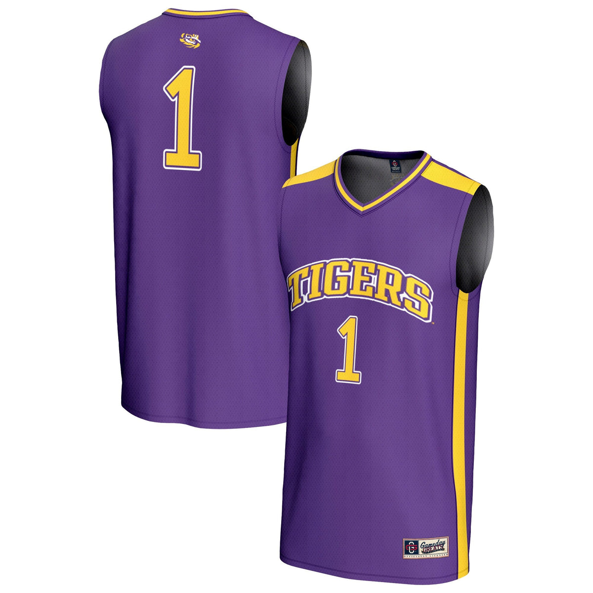 #1 LSU Tigers Lightweight Basketball Fashion Jersey - Purple