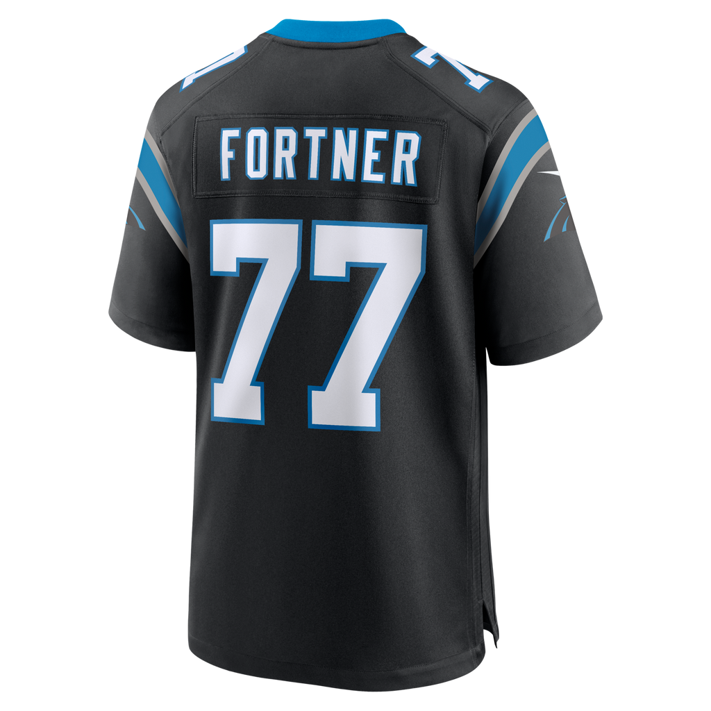 Carolina Panthers Luke Fortner Black Team Game Jersey