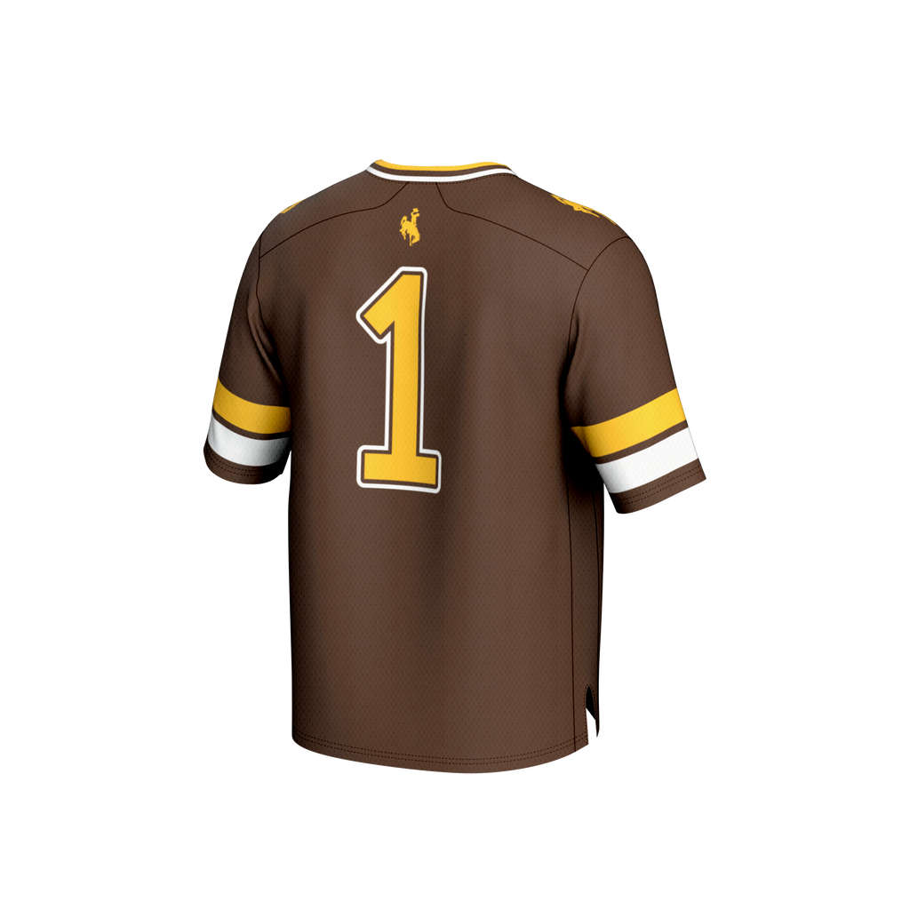 #1 Wyoming Cowboys Collegiate Football Fashion Jersey - Brown