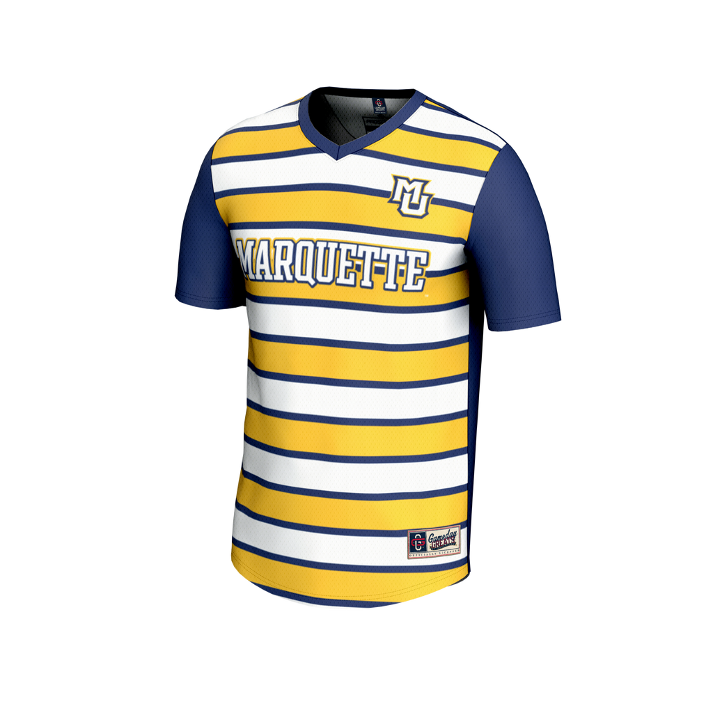 Marquette Golden Eagles Collegiate Soccer NIL Pick-A-Player Fashion Jersey - Blue/Gold