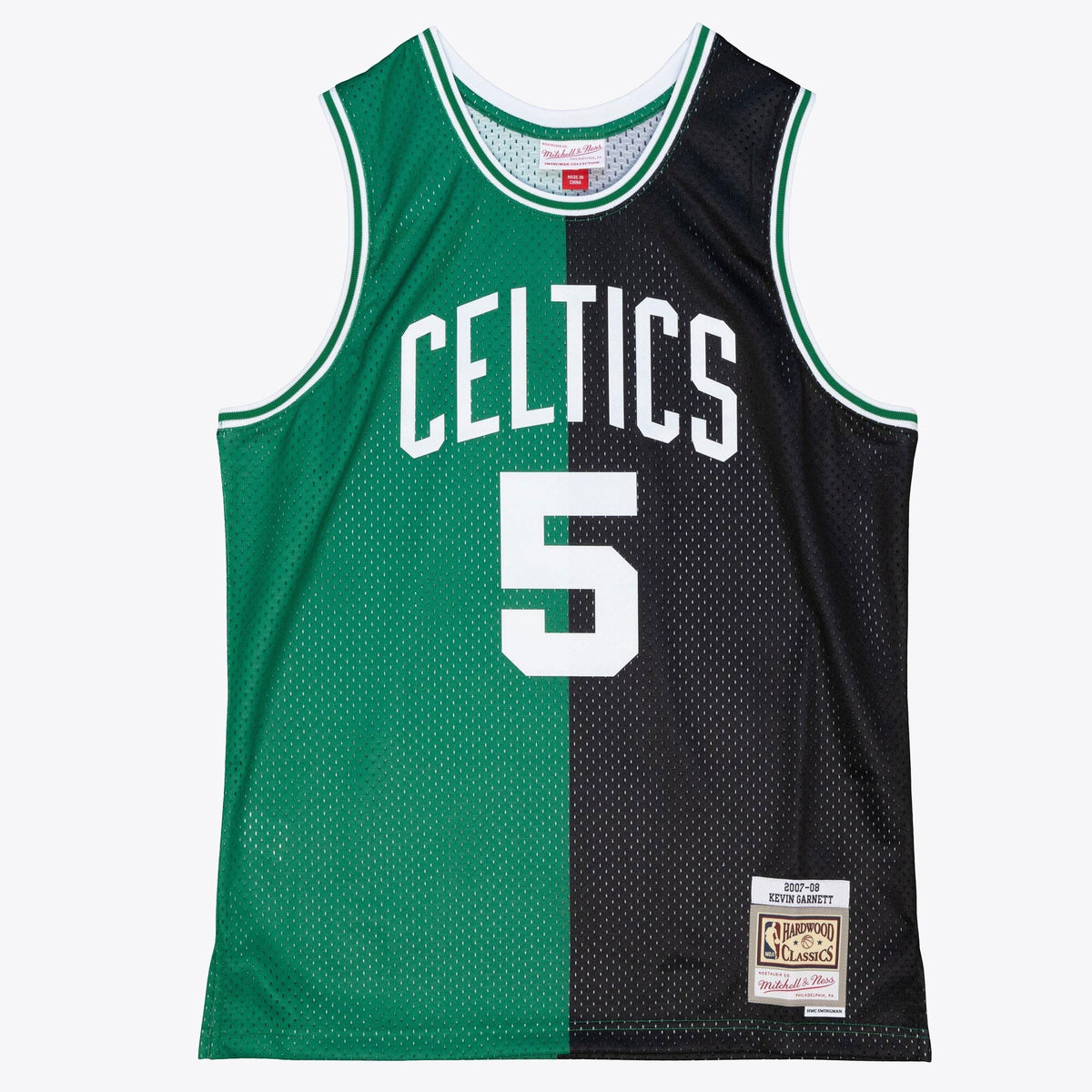 Boston Celtics Kevin Garnett 2007 Split Swingman Jersey - Black/Green