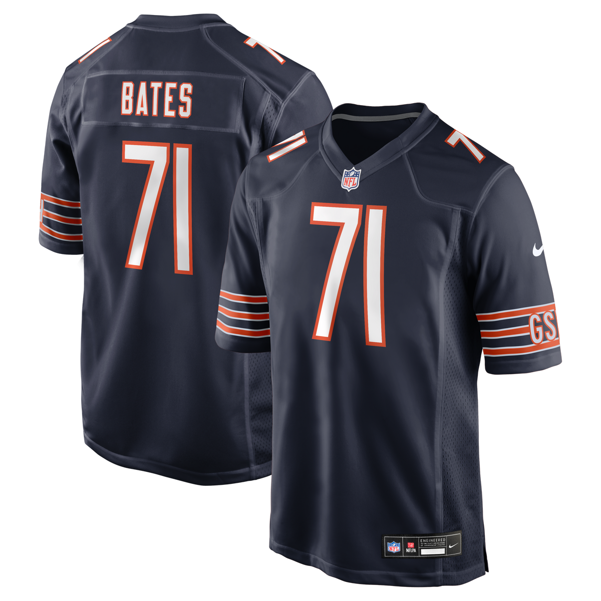 Chicago Bears Ryan Bates Navy Game Jersey