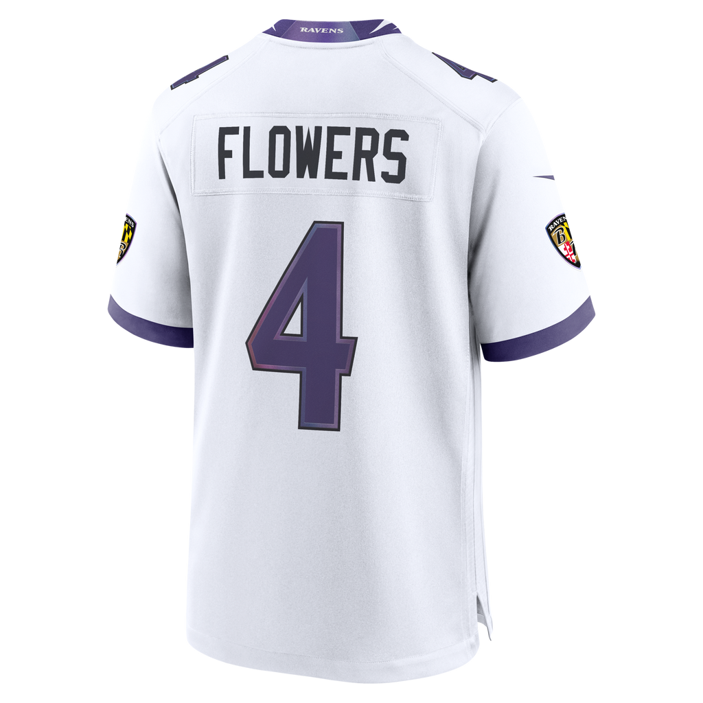 Baltimore Ravens Zay Flowers White Game Jersey