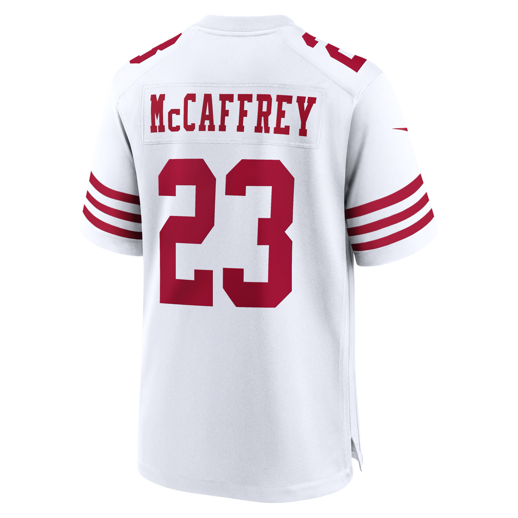 San Francisco 49ers Christian McCaffrey White 80th Anniversary Game Jersey
