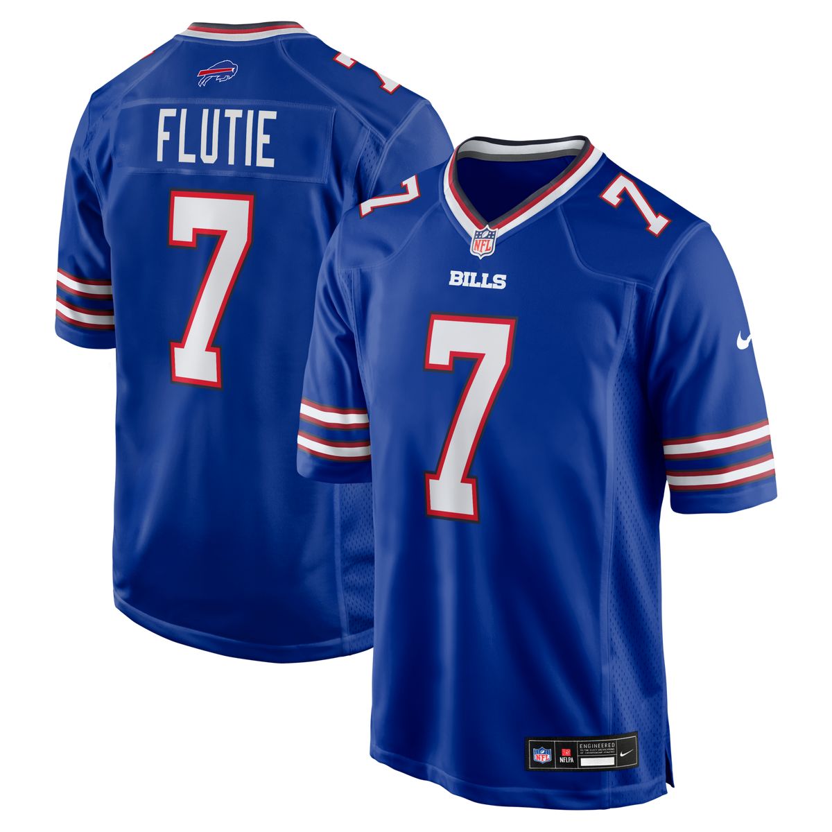 Buffalo Bills Doug Flutie Royal Game Retired Player Jersey