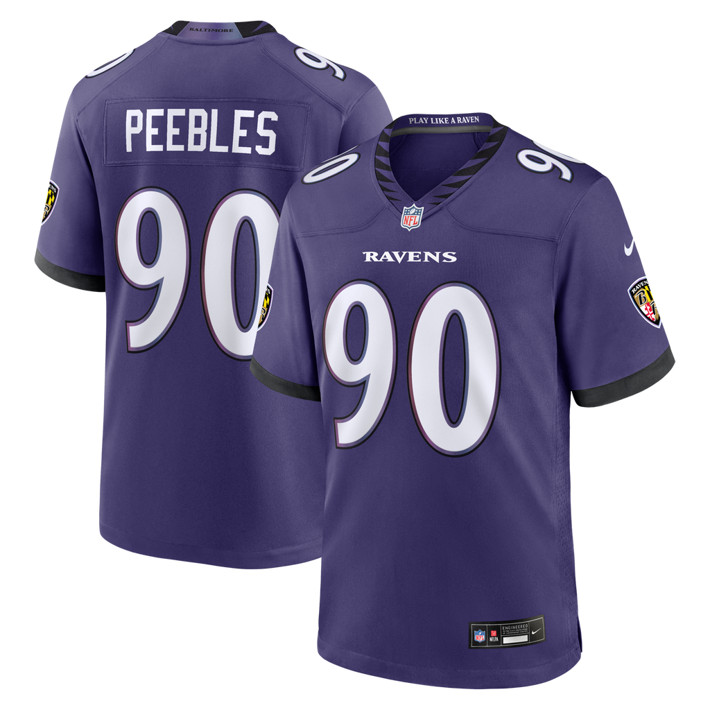 Baltimore Ravens Aeneas Peebles Purple Team Game Jersey