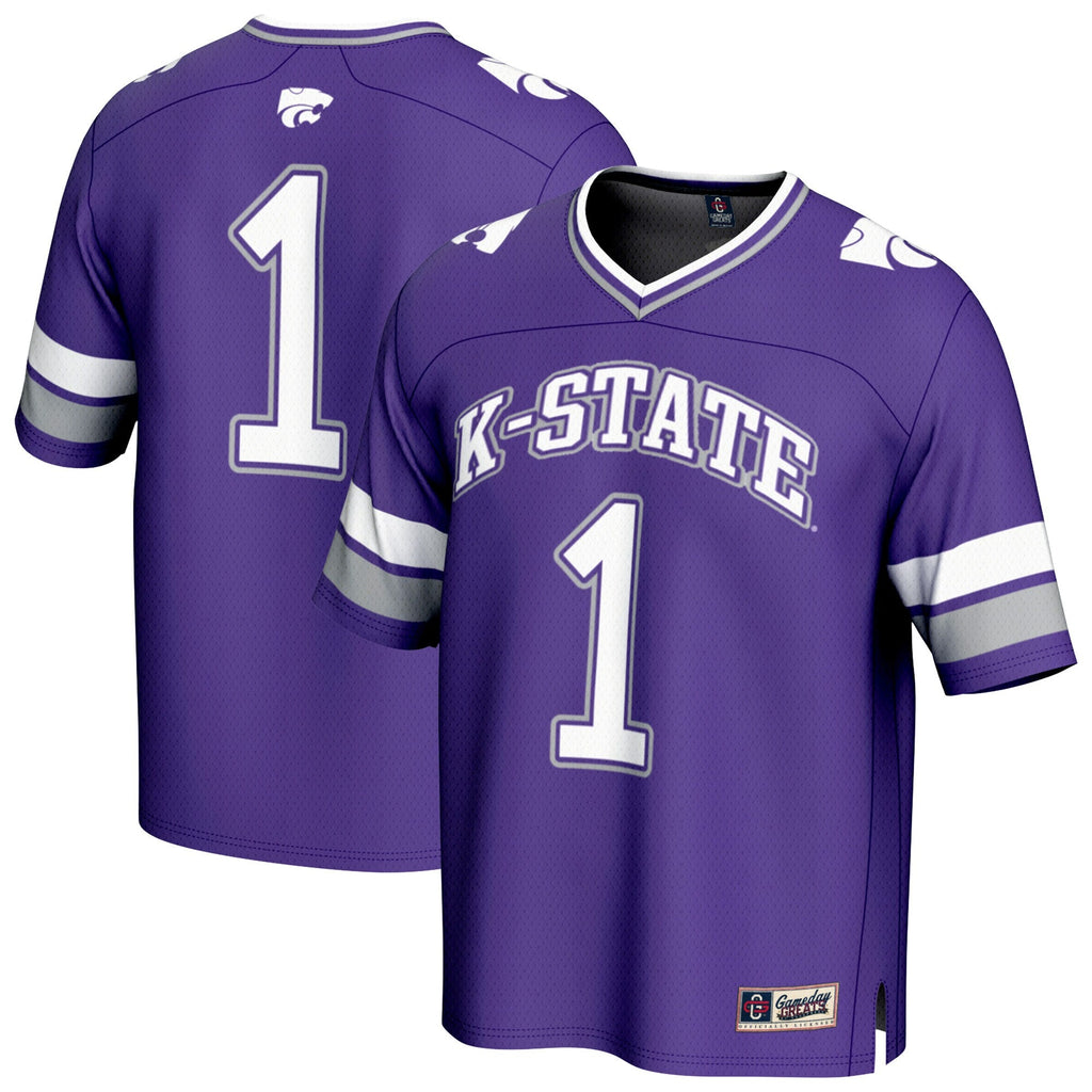 #1 Kansas State Wildcats Lightweight Collegiate Football Fashion Jersey - Purple