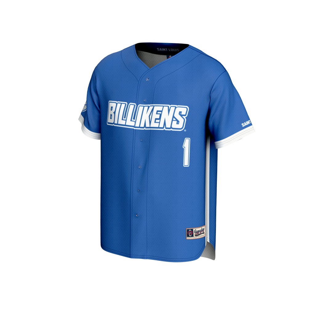 #1 Saint Louis Billikens Lightweight Baseball Fashion Jersey - Blue