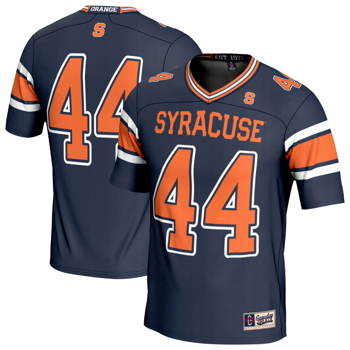 #44 Syracuse Orange Lightweight Collegiate Football Fashion Jersey - Navy