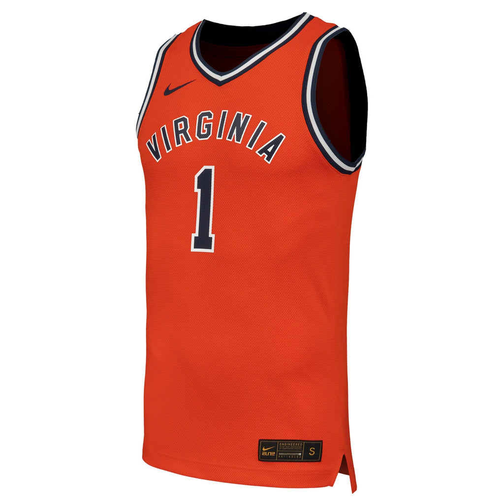 #1 Virginia Cavaliers Throwback Replica Basketball Jersey - Orange