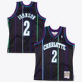 Charlotte Hornets Larry Johnson 1992 Reload Swingman Authentic Jersey - Black