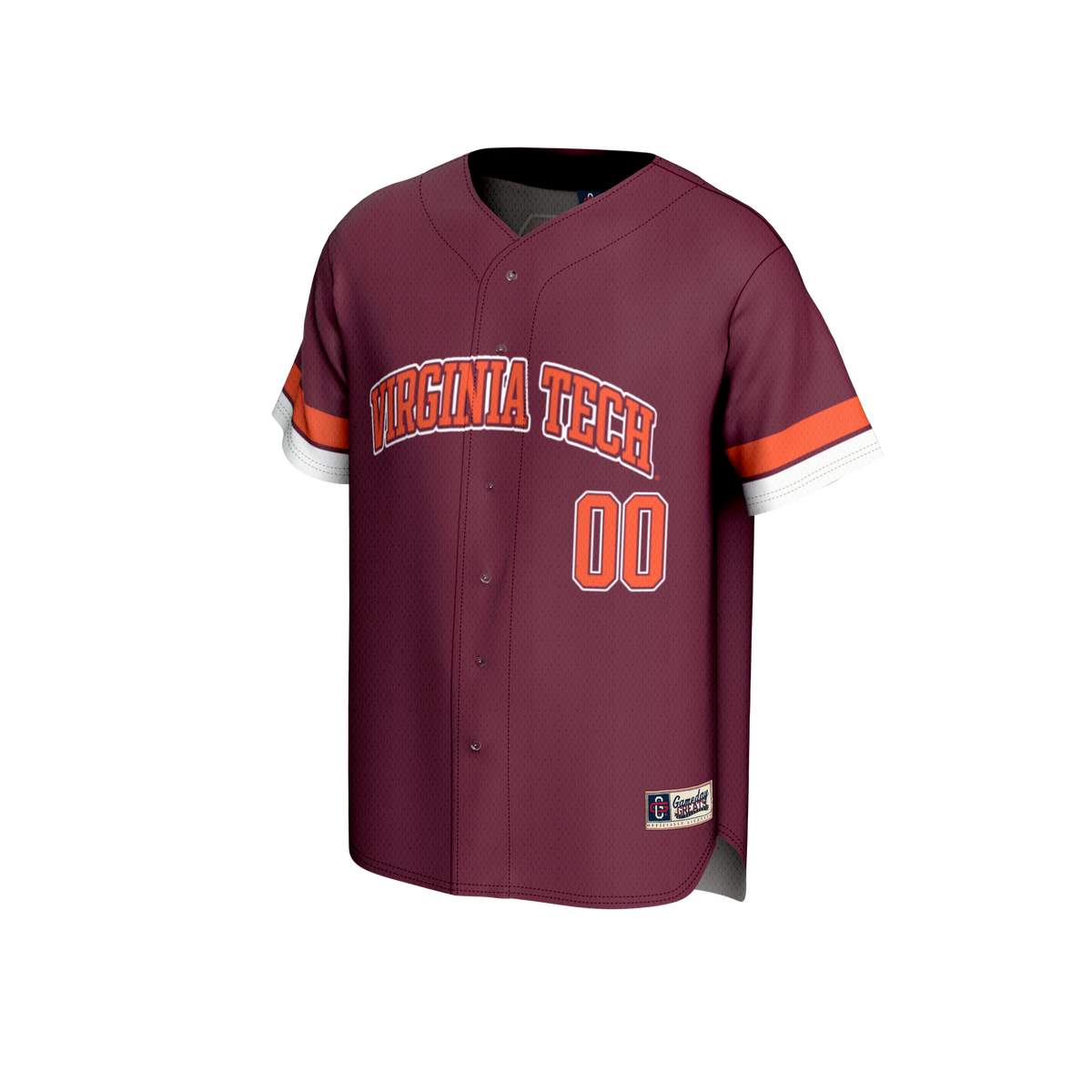 #00 Virginia Tech Hokies Adult Lightweight Collegiate Baseball Fashion Jersey - Maroon