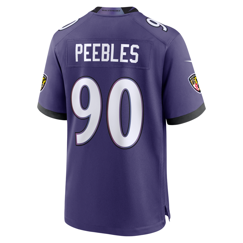 Baltimore Ravens Aeneas Peebles Purple Team Game Jersey