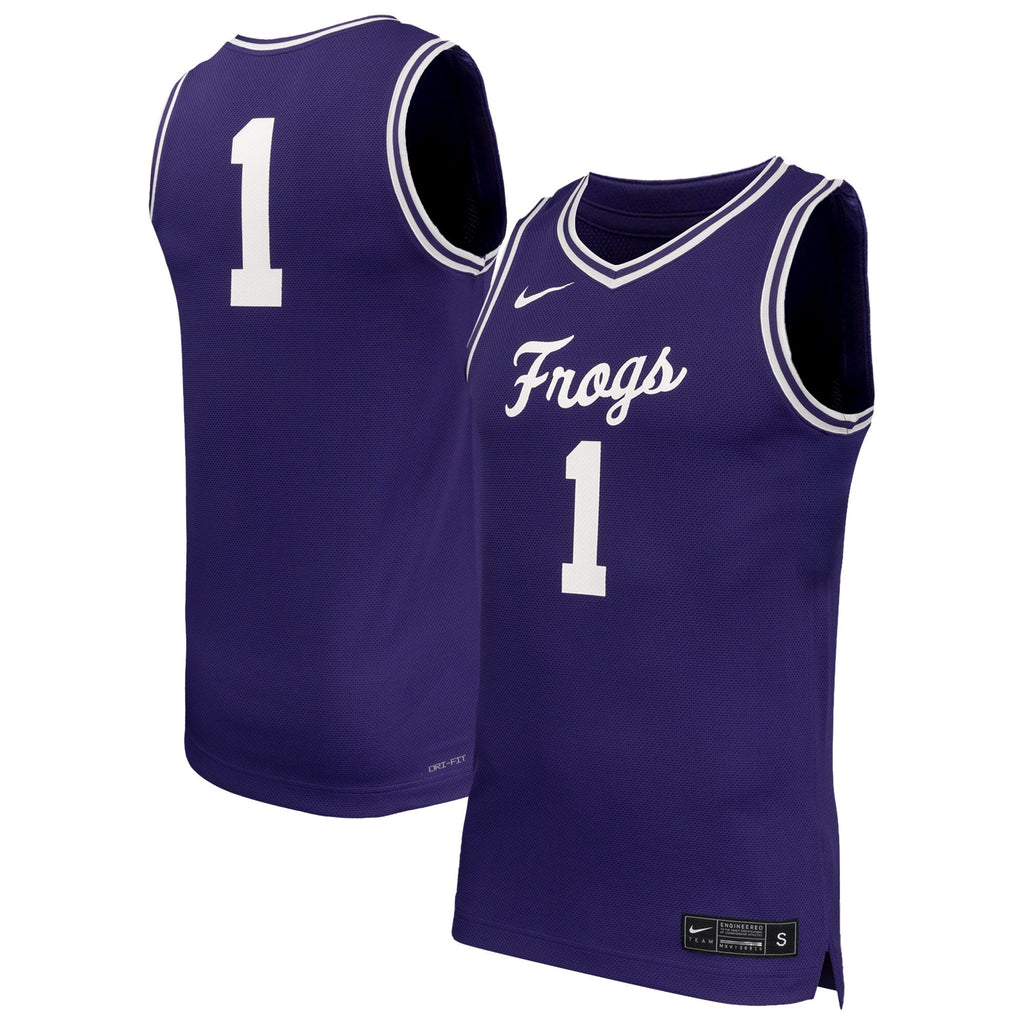 #1 TCU Horned Frogs Replica Basketball Jersey - Purple