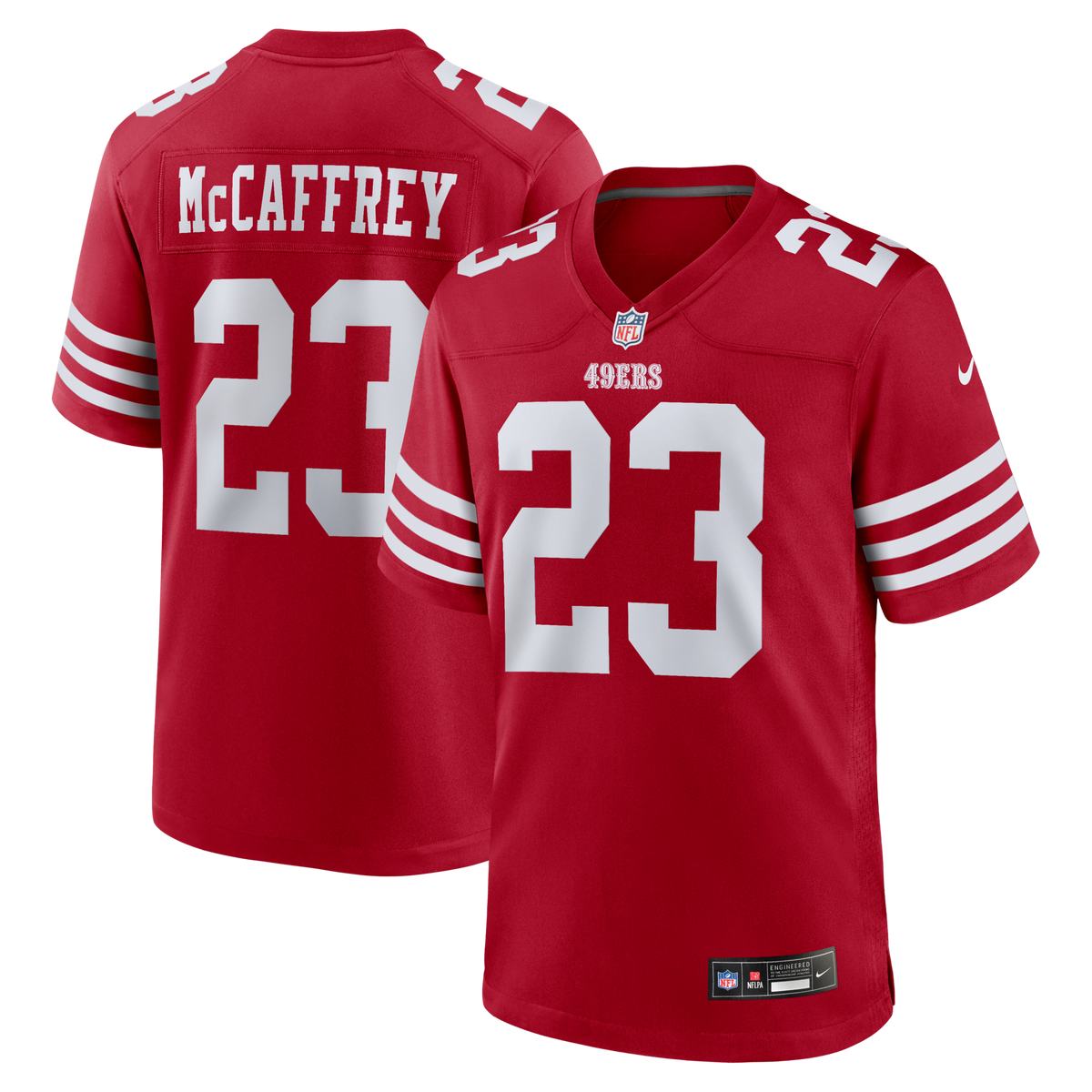 San Francisco 49ers Christian McCaffrey Scarlet Game Player Jersey