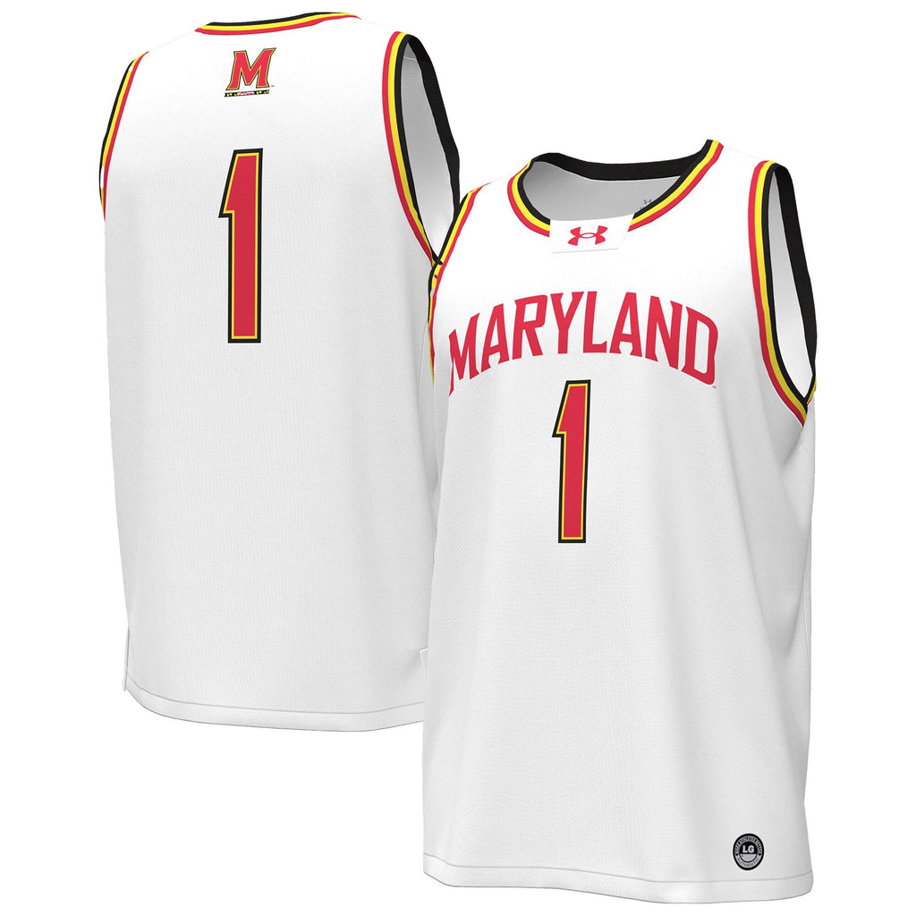 #1 Maryland Terrapins Replica Basketball Jersey - White