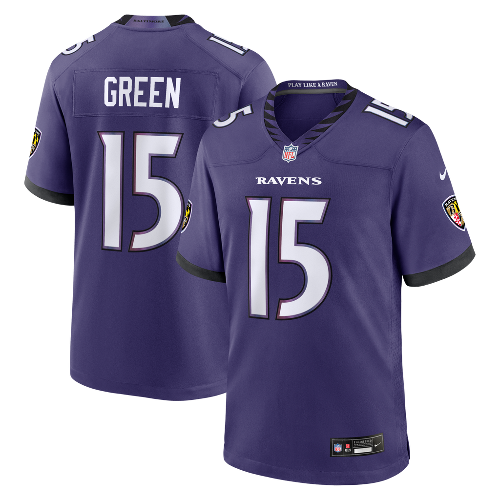 Baltimore Ravens Mike Green Purple Team Game Jersey
