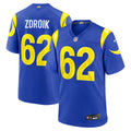 Los Angeles Rams Payton Zdroik Royal Game Jersey