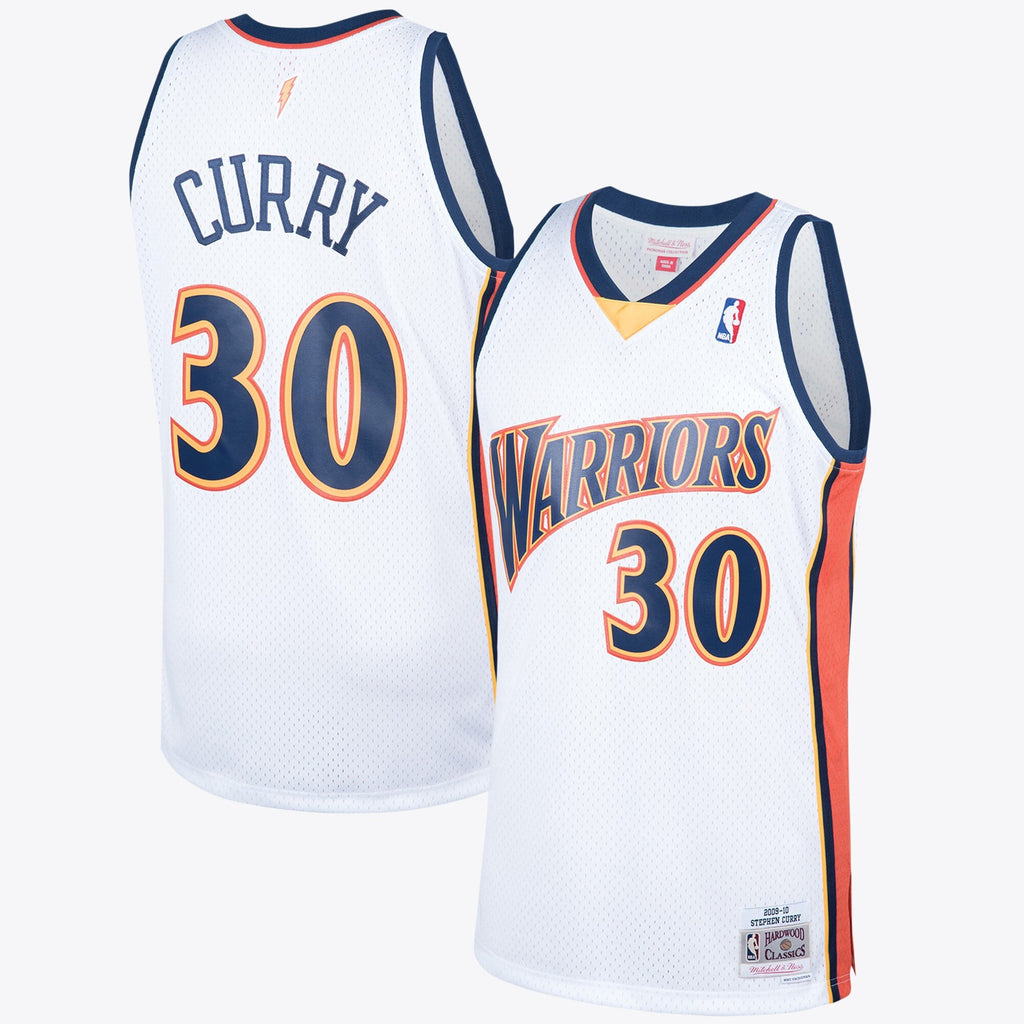 Golden State Warriors 2009 Steph Curry Hardwood Classics Home Swingman Jersey - White