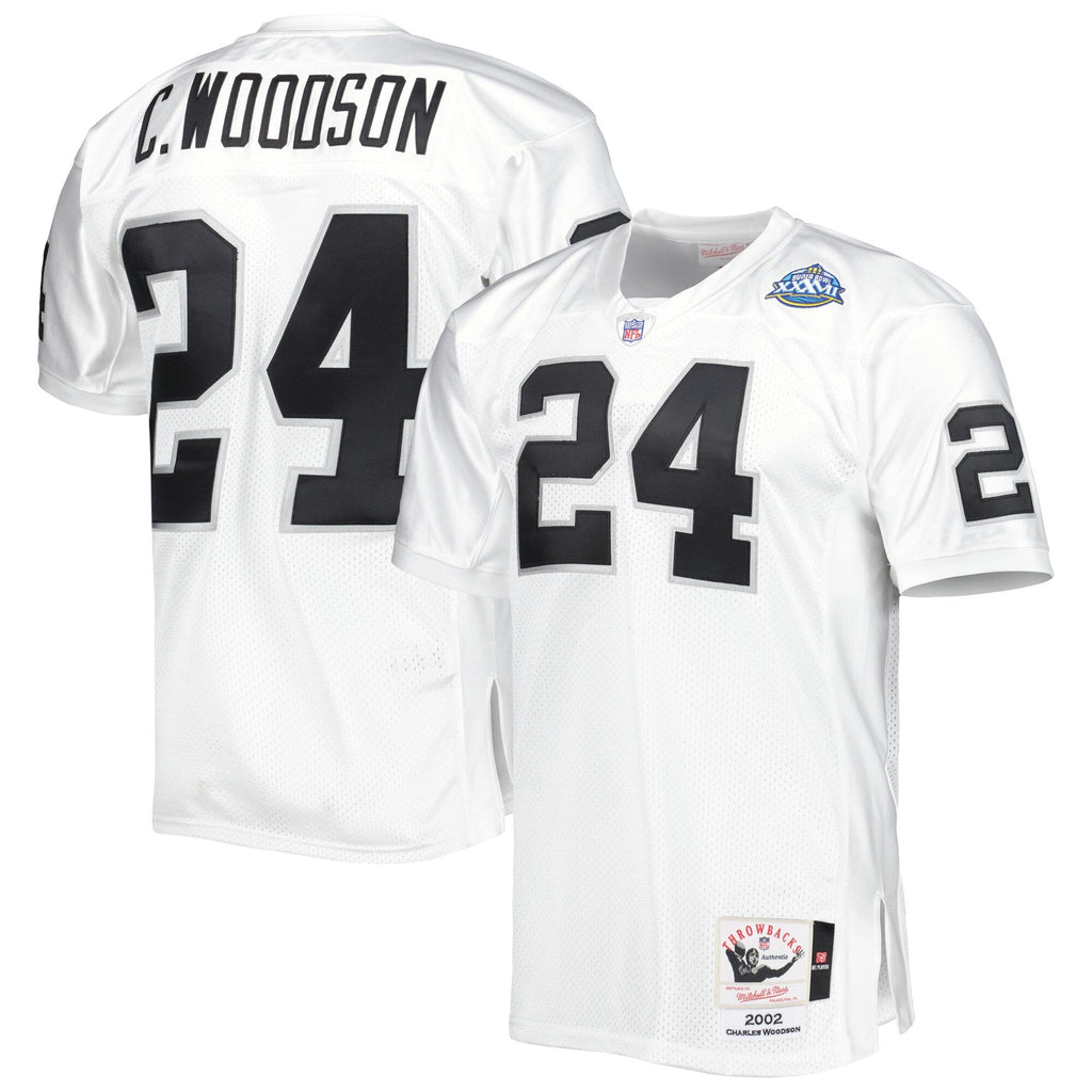 Las Vegas Raiders 2002 Charles Woodson White Authentic Throwback Retired Player Jersey