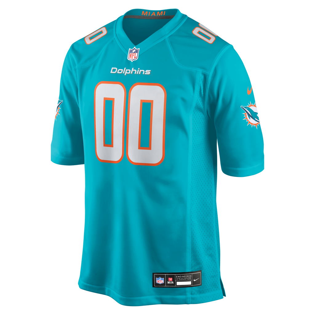 Miami Dolphins Aqua Custom Game Jersey