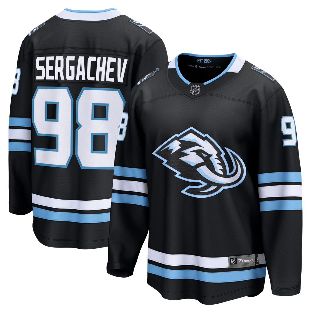 Utah Mammoth Mikhail Sergachev Black Home Breakaway Player Jersey
