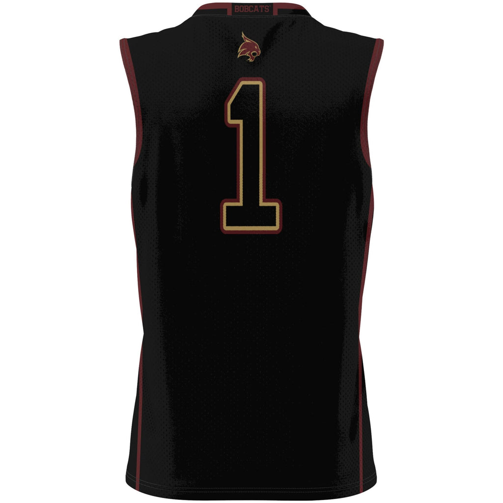 #1 Texas State Bobcats Lightweight Basketball Jersey - Black
