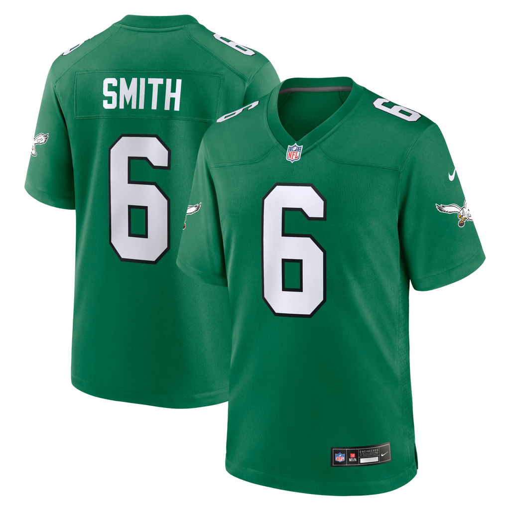 Philadelphia Eagles DeVonta Smith Kelly Green Alternate Game Player Jersey