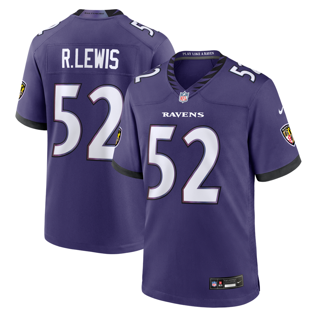 Baltimore Ravens Ray Lewis Purple Team Retired Player Game Jersey