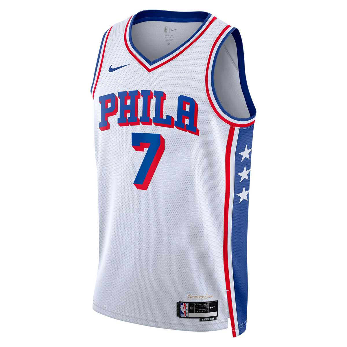 Philadelphia 76ers Association Edition Swingman Jersey - White - Jaylen Brown