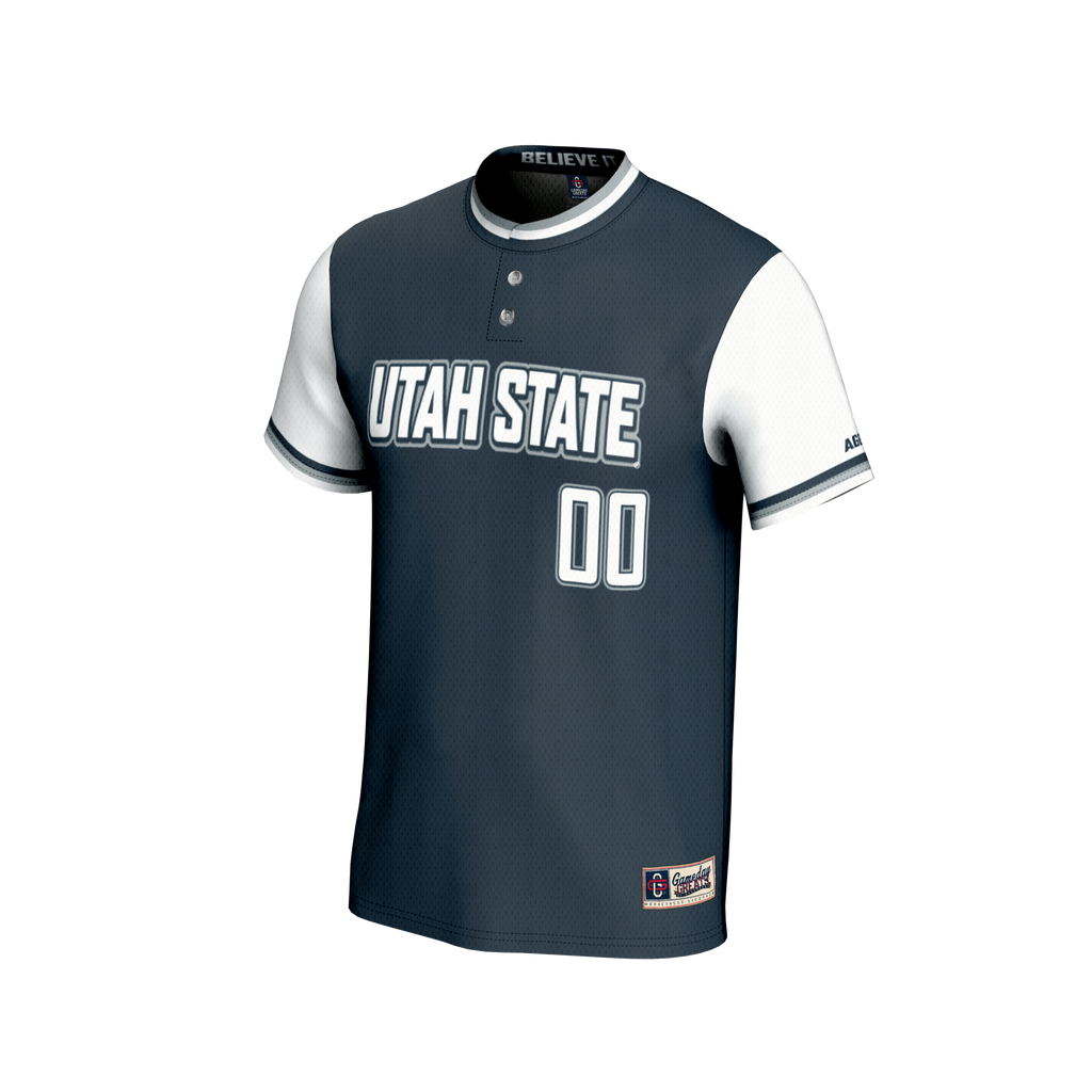 Utah State Aggies NIL Pick-A-Player Lightweight Softball Fashion Jersey - Navy