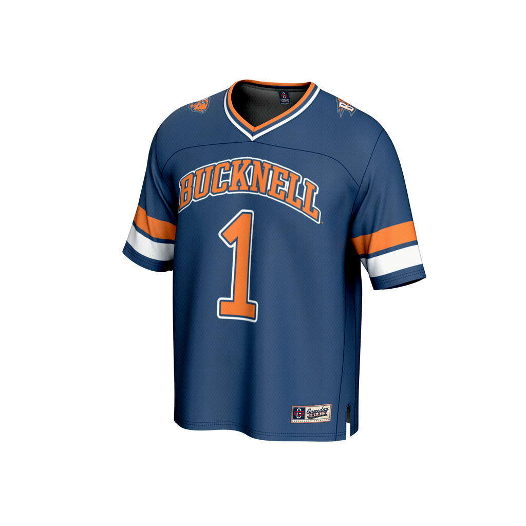 #1 Bucknell Bison Lightweight Collegiate Football Fashion Jersey - Blue