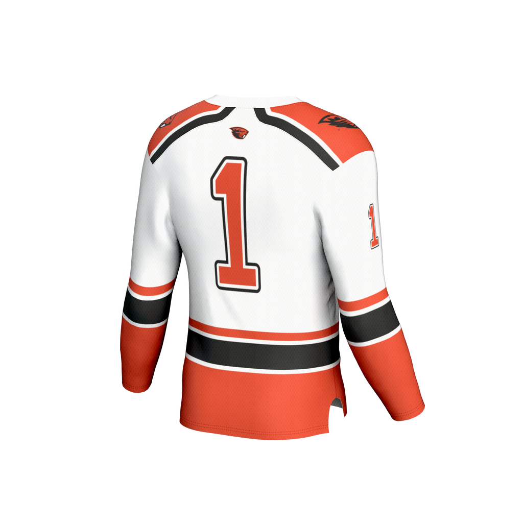 #1 Oregon State Beavers Lightweight Hockey Fashion Jersey - White