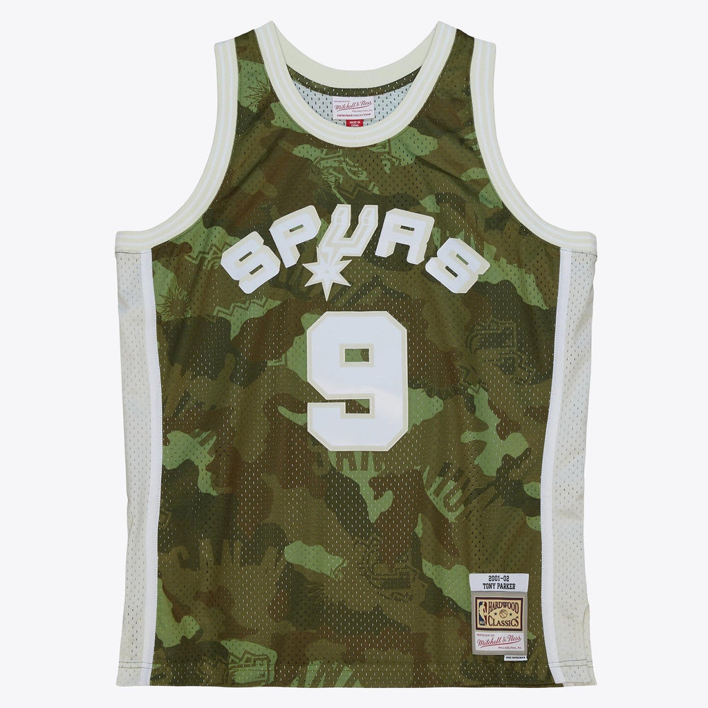 San Antonio Spurs Tony Parker 2000 Ghost Camo Swingman Jersey - Green