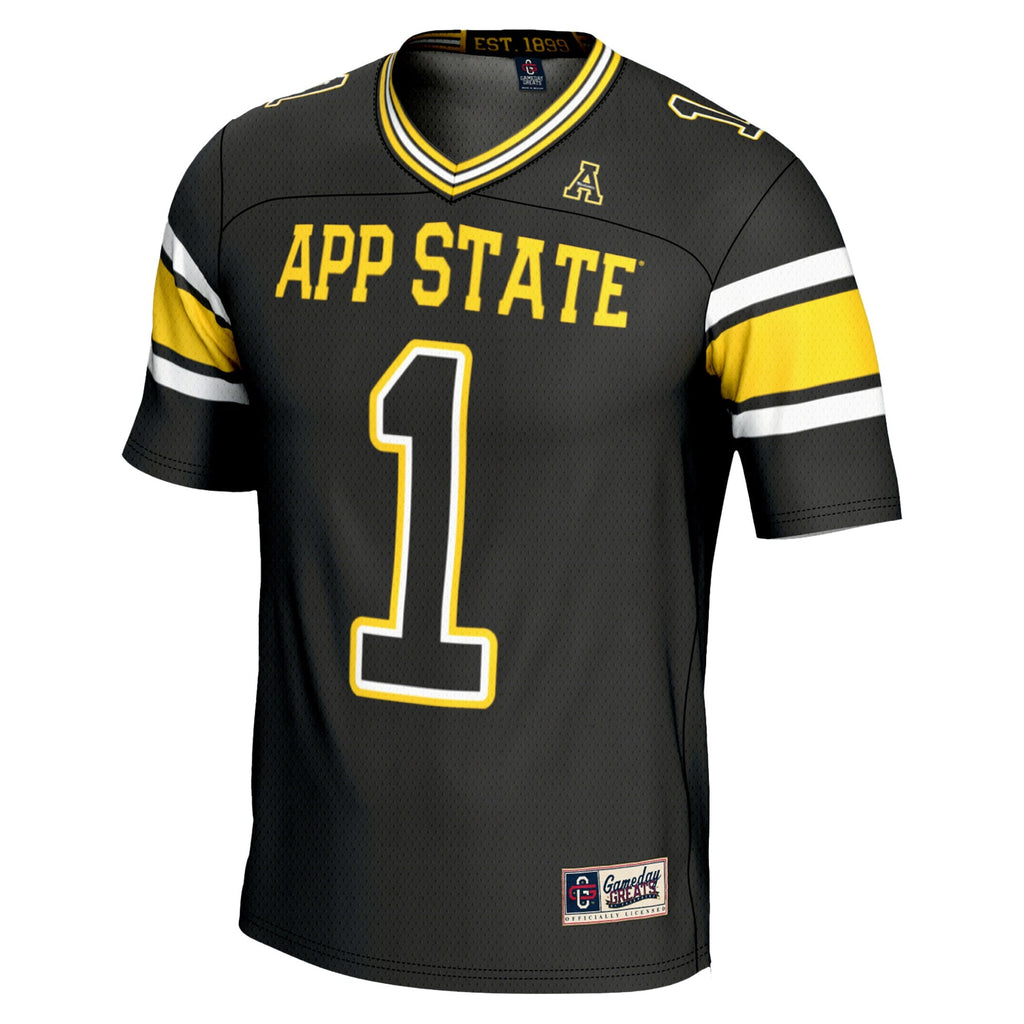 #1 Appalachian State Mountaineers Endzone Football Jersey - Black
