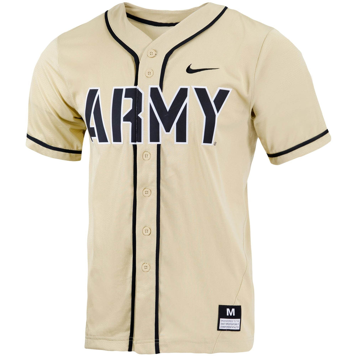 Gold Army Black Knights Replica Full-Button Baseball Jersey