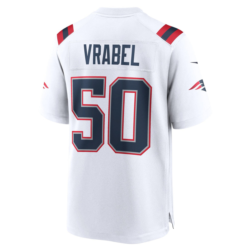 New England Patriots Mike Vrabel White Retired Player Game Jersey
