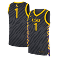#1 Anthracite LSU Tigers Replica Basketball Jersey